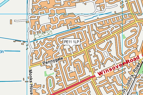 PE11 1LP map - OS VectorMap District (Ordnance Survey)
