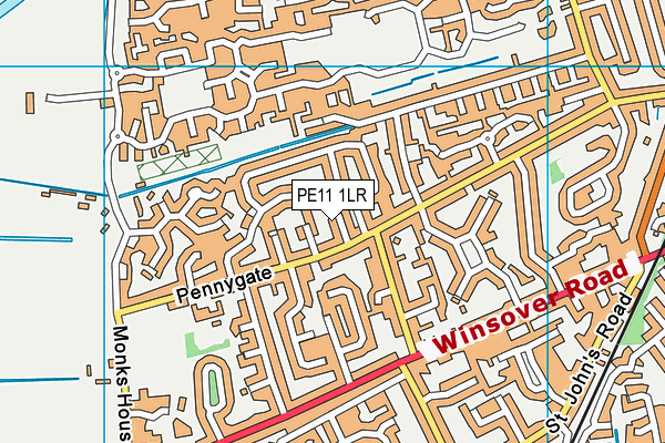 PE11 1LR map - OS VectorMap District (Ordnance Survey)