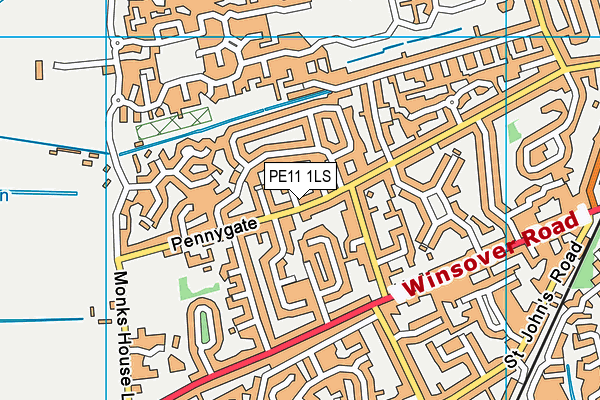 PE11 1LS map - OS VectorMap District (Ordnance Survey)