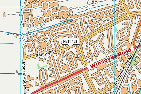 PE11 1LT map - OS VectorMap District (Ordnance Survey)