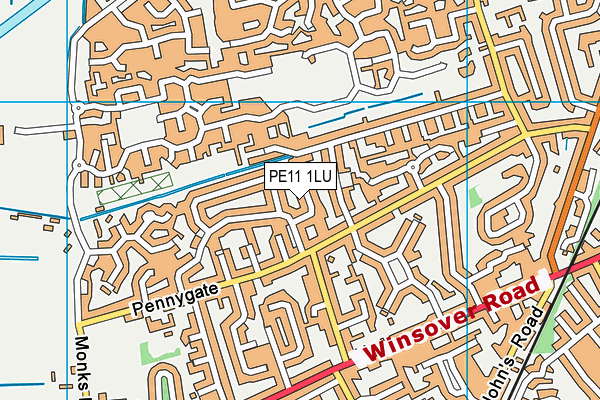PE11 1LU map - OS VectorMap District (Ordnance Survey)