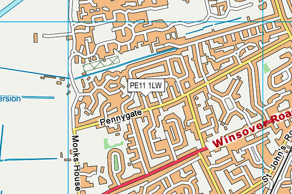 PE11 1LW map - OS VectorMap District (Ordnance Survey)