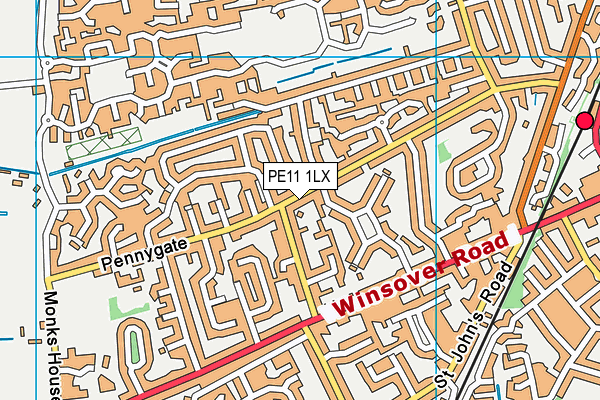 PE11 1LX map - OS VectorMap District (Ordnance Survey)