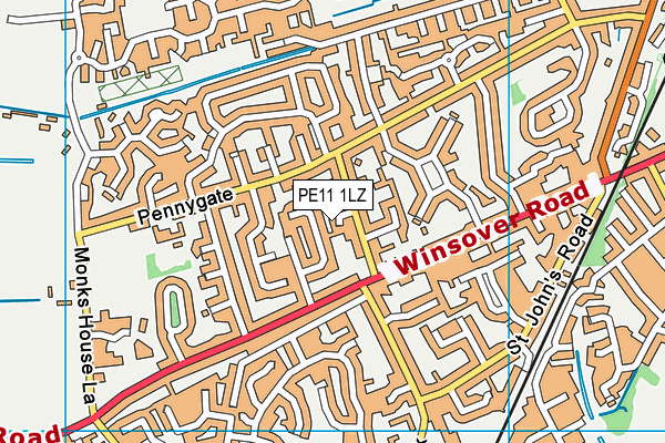 PE11 1LZ map - OS VectorMap District (Ordnance Survey)