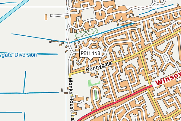 PE11 1NB map - OS VectorMap District (Ordnance Survey)