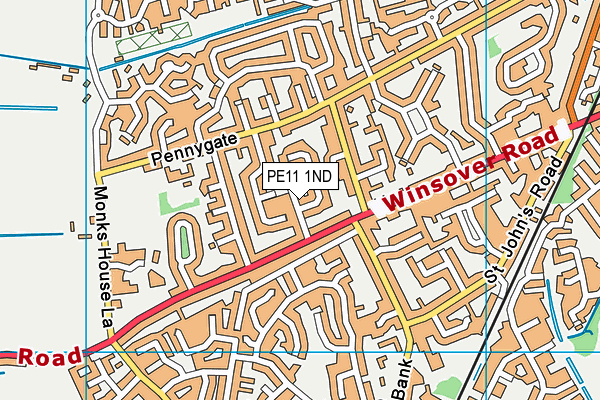 PE11 1ND map - OS VectorMap District (Ordnance Survey)