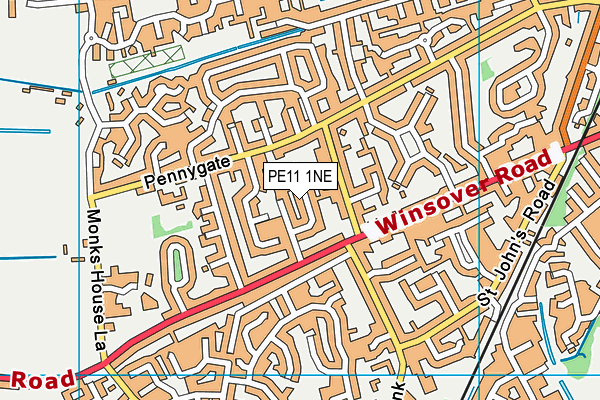 PE11 1NE map - OS VectorMap District (Ordnance Survey)