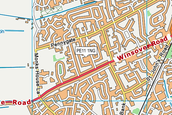 PE11 1NG map - OS VectorMap District (Ordnance Survey)