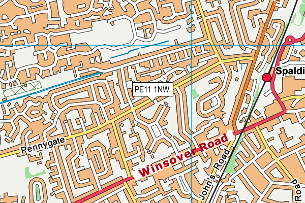 PE11 1NW map - OS VectorMap District (Ordnance Survey)