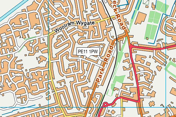 PE11 1PW map - OS VectorMap District (Ordnance Survey)