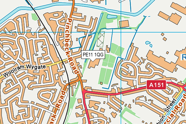 PE11 1QG map - OS VectorMap District (Ordnance Survey)
