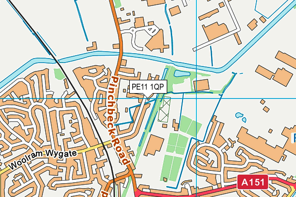 PE11 1QP map - OS VectorMap District (Ordnance Survey)