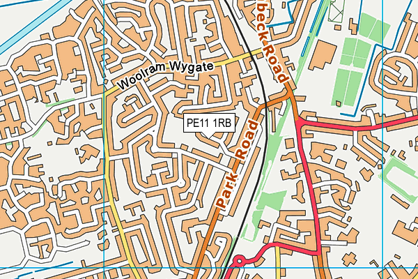 PE11 1RB map - OS VectorMap District (Ordnance Survey)