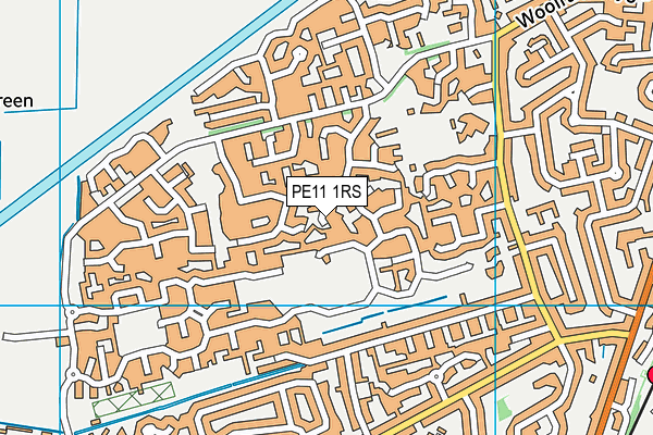 PE11 1RS map - OS VectorMap District (Ordnance Survey)