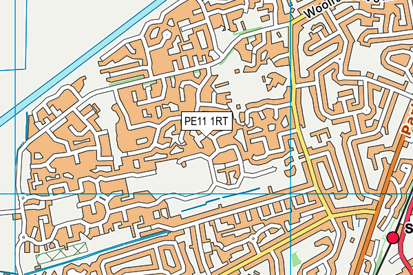 PE11 1RT map - OS VectorMap District (Ordnance Survey)
