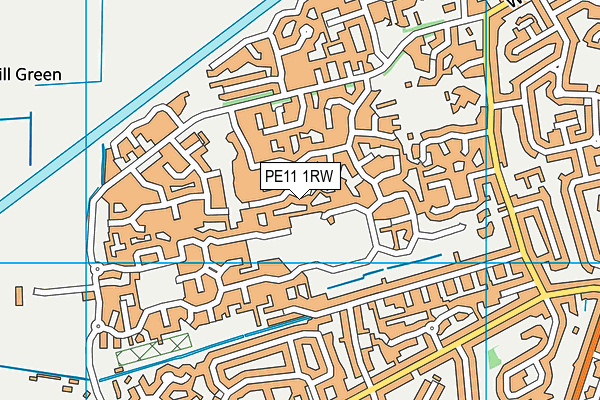 PE11 1RW map - OS VectorMap District (Ordnance Survey)