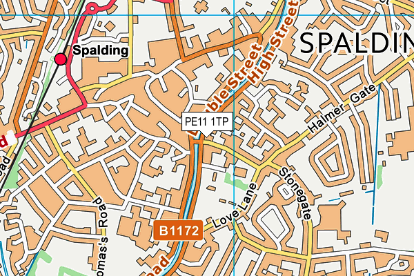 PE11 1TP map - OS VectorMap District (Ordnance Survey)