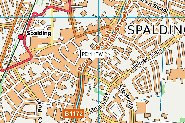 PE11 1TW map - OS VectorMap District (Ordnance Survey)