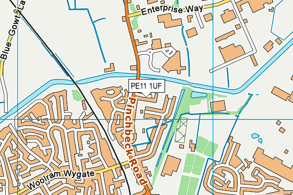 PE11 1UF map - OS VectorMap District (Ordnance Survey)