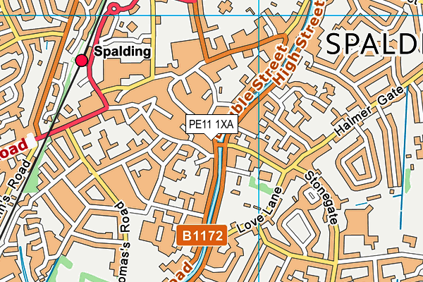 PE11 1XA map - OS VectorMap District (Ordnance Survey)