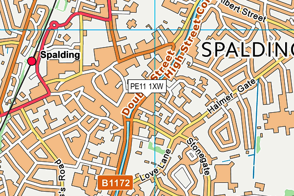PE11 1XW map - OS VectorMap District (Ordnance Survey)
