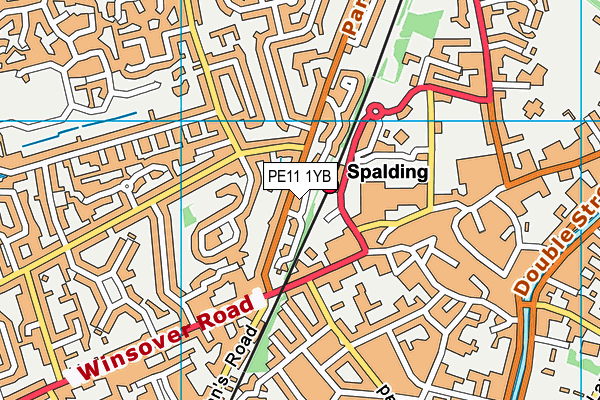 PE11 1YB map - OS VectorMap District (Ordnance Survey)