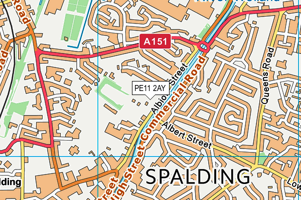 PE11 2AY map - OS VectorMap District (Ordnance Survey)