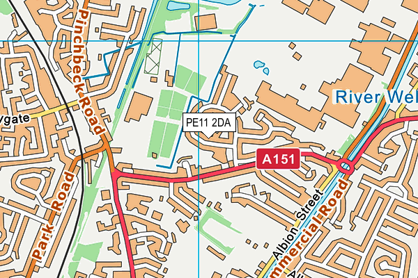 PE11 2DA map - OS VectorMap District (Ordnance Survey)