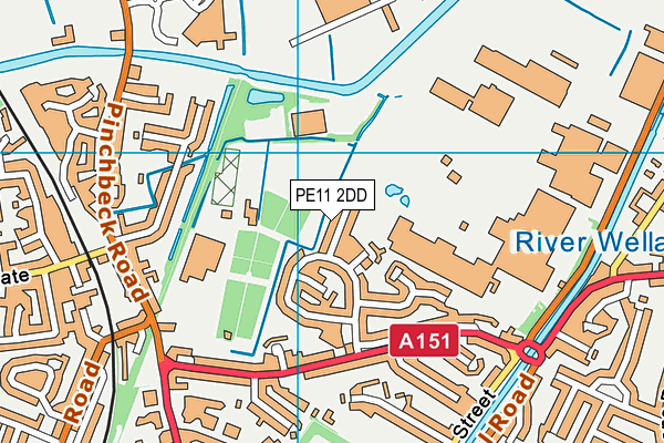 PE11 2DD map - OS VectorMap District (Ordnance Survey)