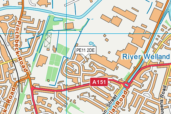 PE11 2DE map - OS VectorMap District (Ordnance Survey)