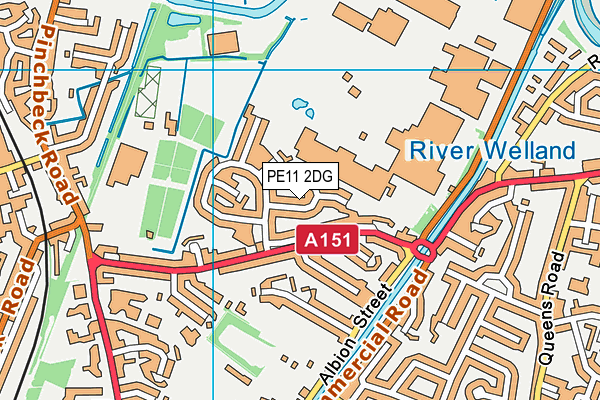 PE11 2DG map - OS VectorMap District (Ordnance Survey)