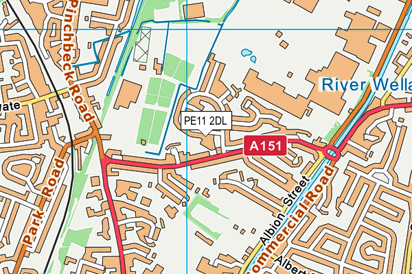 PE11 2DL map - OS VectorMap District (Ordnance Survey)