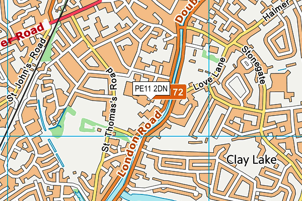 PE11 2DN map - OS VectorMap District (Ordnance Survey)