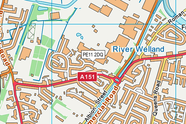 PE11 2DQ map - OS VectorMap District (Ordnance Survey)