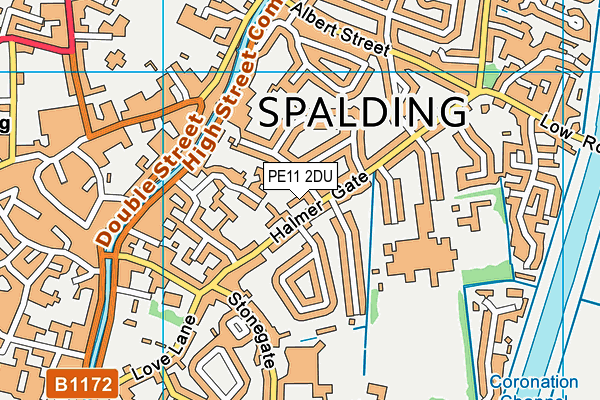 PE11 2DU map - OS VectorMap District (Ordnance Survey)