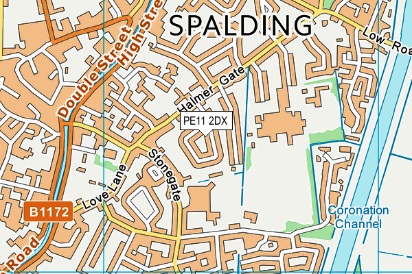 PE11 2DX map - OS VectorMap District (Ordnance Survey)