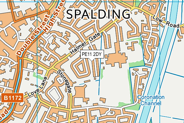 PE11 2DY map - OS VectorMap District (Ordnance Survey)