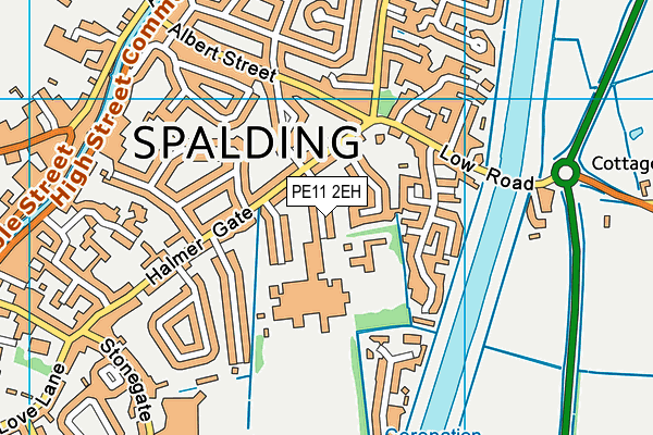 The Priory School (Spalding) map (PE11 2EH) - OS VectorMap District (Ordnance Survey)