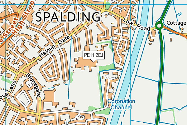 Spalding Academy map (PE11 2EJ) - OS VectorMap District (Ordnance Survey)