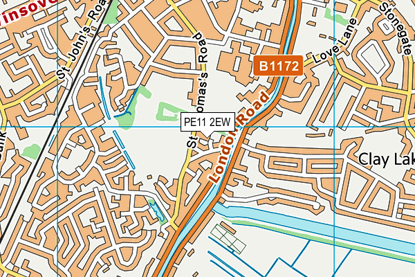 PE11 2EW map - OS VectorMap District (Ordnance Survey)