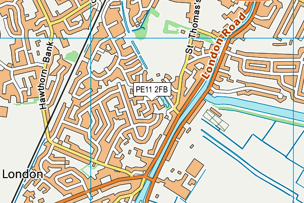 PE11 2FB map - OS VectorMap District (Ordnance Survey)