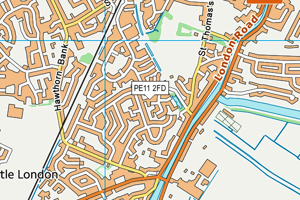 PE11 2FD map - OS VectorMap District (Ordnance Survey)