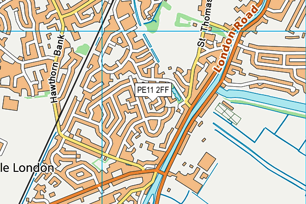 PE11 2FF map - OS VectorMap District (Ordnance Survey)