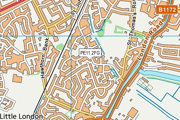 PE11 2FG map - OS VectorMap District (Ordnance Survey)