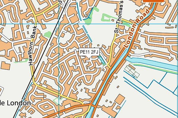 PE11 2FJ map - OS VectorMap District (Ordnance Survey)