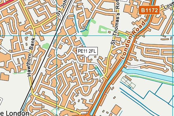 PE11 2FL map - OS VectorMap District (Ordnance Survey)