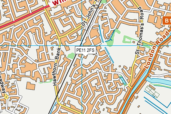 PE11 2FS map - OS VectorMap District (Ordnance Survey)