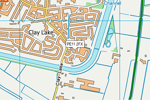 PE11 2FX map - OS VectorMap District (Ordnance Survey)