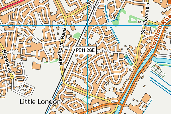 PE11 2GE map - OS VectorMap District (Ordnance Survey)