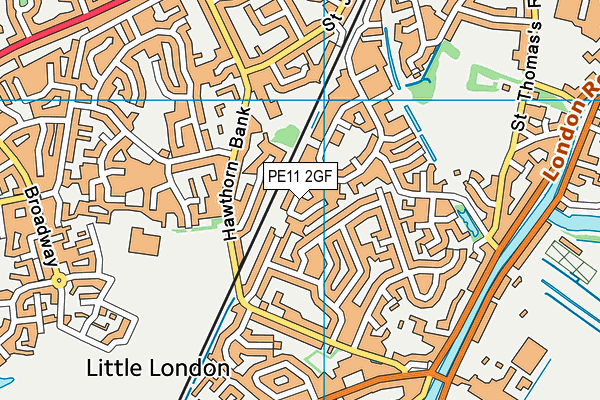 PE11 2GF map - OS VectorMap District (Ordnance Survey)